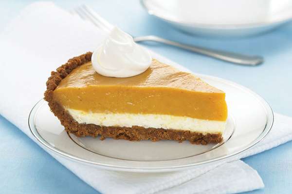 double layered pumpkin pie